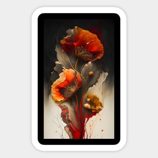 Painted Poppies 03 Sticker